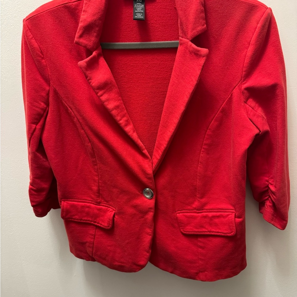 Red Blazer Classic Notched Lapel size Petite Medium